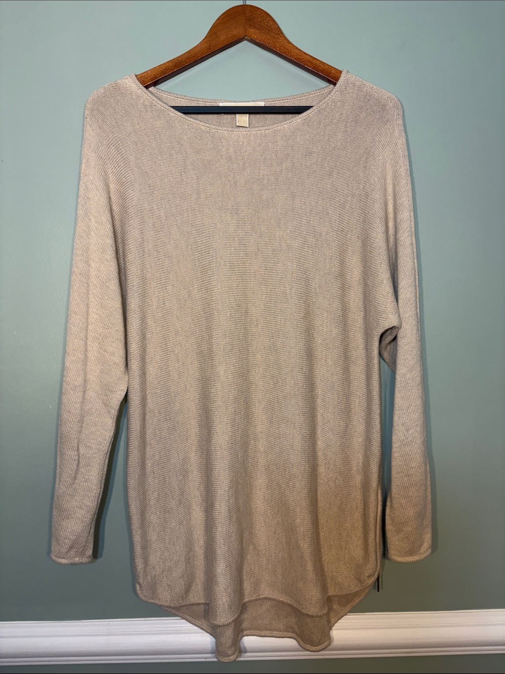 Michael Kors Size Large Tan Knit Tunic Sweater